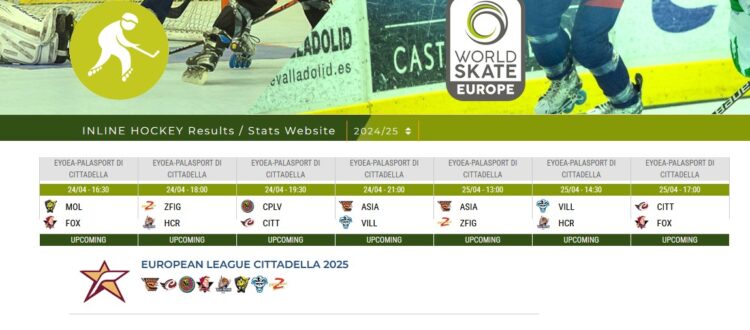 Captura de pantalla de la web de l'European League 2025